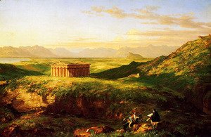 Thomas Cole - The Temple of Segesta with the Artist Sketching
