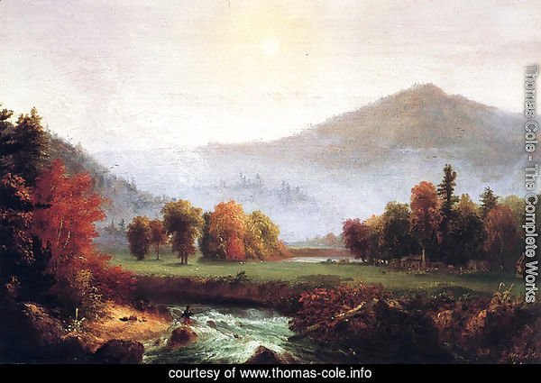 Morning Mist Rising, Plymouth, New Hampshire (A View in the United States of America in Autumn)