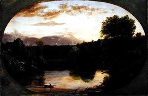 Thomas Cole - Sunset, View on Catskill Creek, 1833