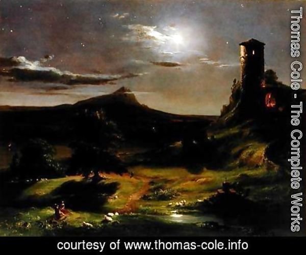 Thomas Cole - Landscape (Moonlight), c.1833-34