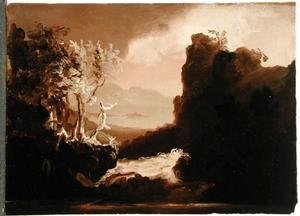 Thomas Cole - Romantic Landscape (Last of the Mohicans), 1827