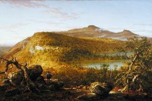 Thomas Cole - A View of the Two Lakes and Mountain House, Catskill Mountains  1844