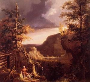 Thomas Cole - Daniel Boone Sitting at the Door of His Cabin on the Great Osage Lake, Kentucky