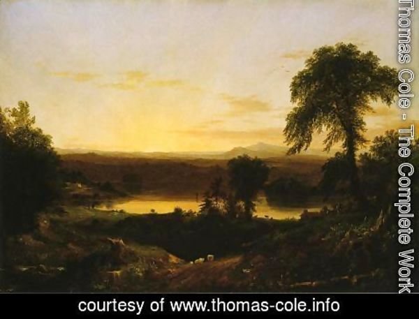 Thomas Cole - Summer Twilight: A Recollection of a Scene in New England
