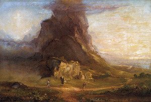 Thomas Cole - The Cross and the World: Study for 'Two Youths Enter Upon a Pilgrimage'