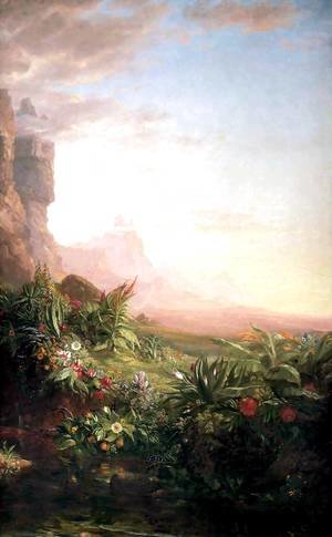 Thomas Cole - The Voyage of Life Childhood (detail)