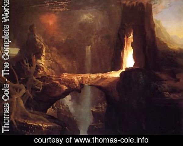 Thomas Cole - Expulsion - Moon and Firelight