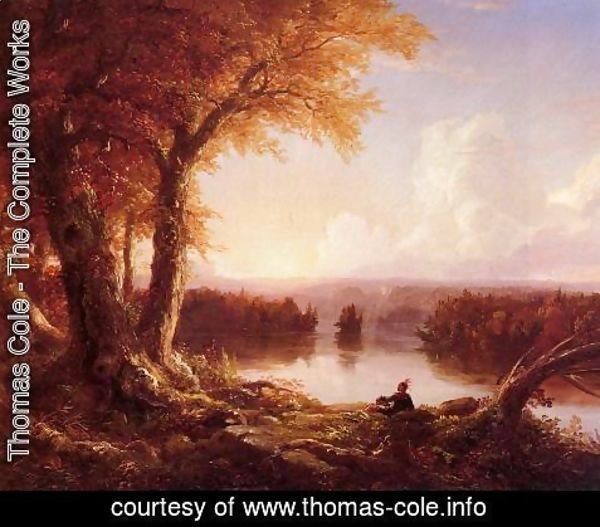Thomas Cole - Indian at Sunset