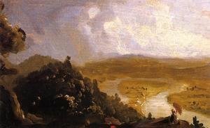 Thomas Cole - Sketch for 'View from Mount Holyoke, Northampton, Massachusetts, after a Thunderstorm' (The Oxbow)