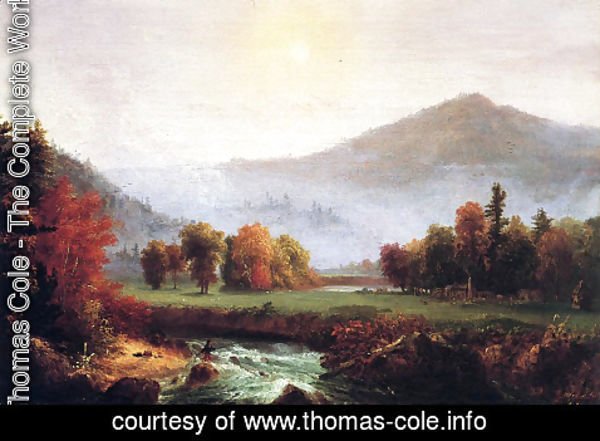 Thomas Cole - Morning Mist Rising, Plymouth, New Hampshire (A View in the United States of America in Autumn)