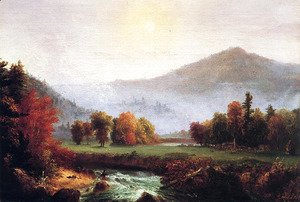 Morning Mist Rising, Plymouth, New Hampshire (A View in the United States of America in Autumn)