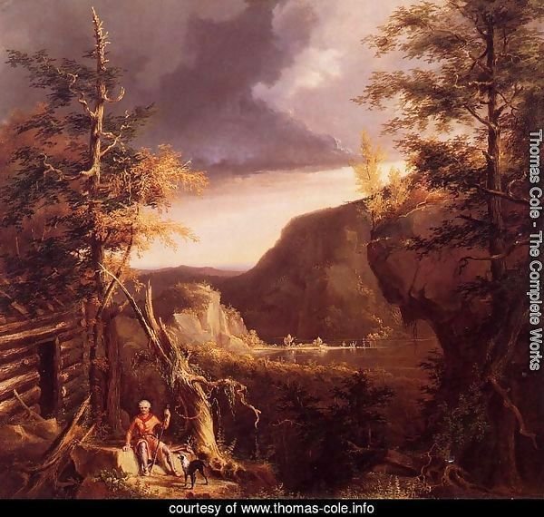 Daniel Boone Sitting at the Door of His Cabin on the Great Osage Lake, Kentucky