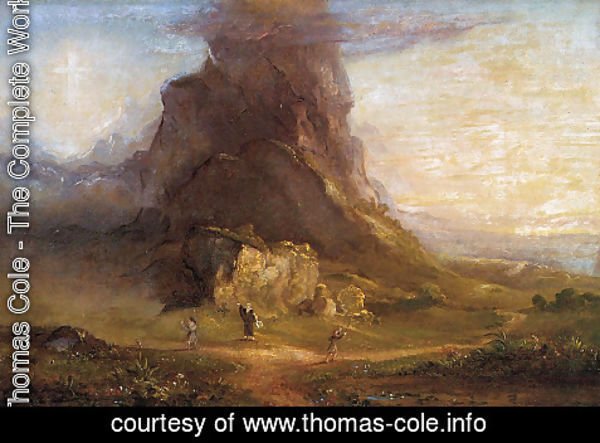 Thomas Cole - The Cross and the World: Study for 'Two Youths Enter Upon a Pilgrimage'